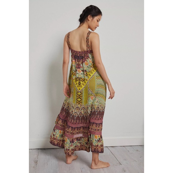Anthropologie Floral Maxi Dress - Yellow and Purple - Picture 7 of 11